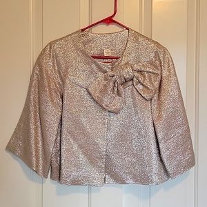 Kate Spade Silver Party Jacket Bow Size Medium